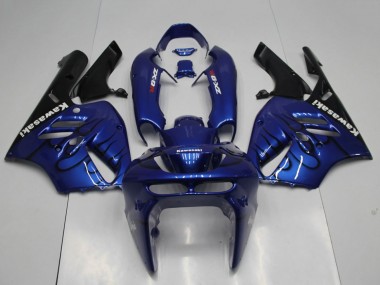 Best 1994-1997 Kawasaki ZX9R Motorcycle Fairings - Blue Black Flame