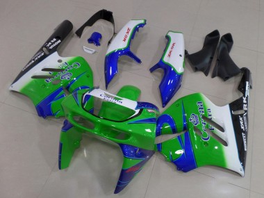 Best 1994-1997 Kawasaki ZX9R Motorcycle Fairings - White Blue Green Black Corona Extra