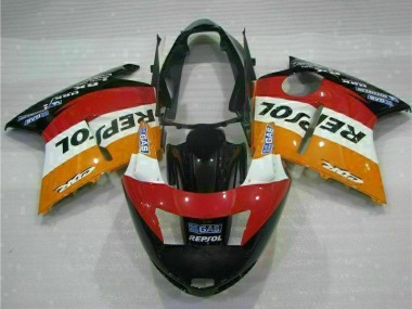 Best 1996-2007 Honda CBR1100XX Blackbird Motorcycle Fairing - Orange White Red Glossy Black Repsol