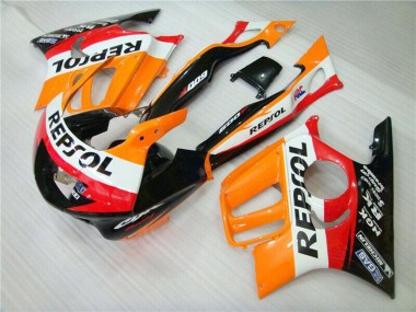 Best 1995-1996 Honda CBR600 F3 Motorcycle Fairing - Orange White Red Glossy Black Repsol