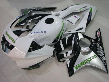 Best 1995-1996 Honda CBR600 F3 Motorcycle Fairings - White Silver Green Hannspree