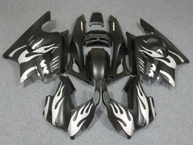Best 1995-1996 Honda CBR600 F3 Motorcycle Fairings - White Matte Black Flame