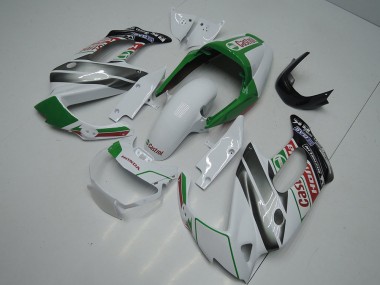 Best 1997-2005 Honda VTR1000F Motorcycle Fairings - White Green Glossy Black Castrol