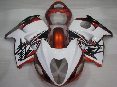 Best 1996-2007 Suzuki GSXR 1300 Hayabusa Motorcycle Fairings - White Orange Black