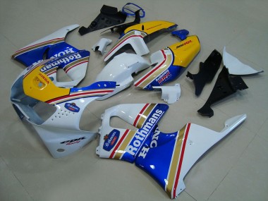Best 1998-1999 Honda CBR900RR 919 Motorcycle Fairings - White Blue Yellow Rothmans