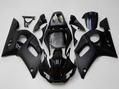 Best 1998-2002 Yamaha YZF R6 Motorcycle Fairings - Glossy Black Matte Black