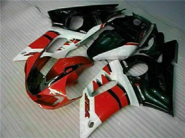 Best 1998-2002 Yamaha YZF R6 Motorcycle Fairing - White Red Glossy Black