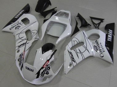 Best 1998-2002 Yamaha YZF R6 Motorcycle Fairings - White Black Red Corona Motul