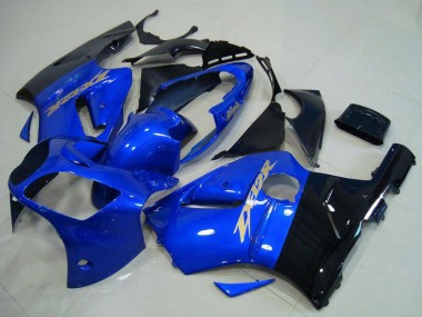 Best 2000-2001 Kawasaki ZX12R Motorcycle Fairings - Blue Glossy Black