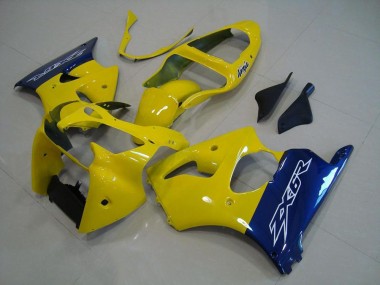 Best 2000-2002 Kawasaki ZX6R Motorcycle Fairings - Yellow Blue