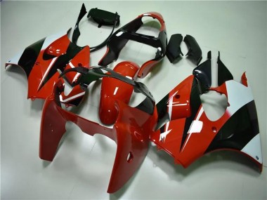 Best 2000-2002 Kawasaki ZX6R Motorcycle Fairings - White Red Glossy Black