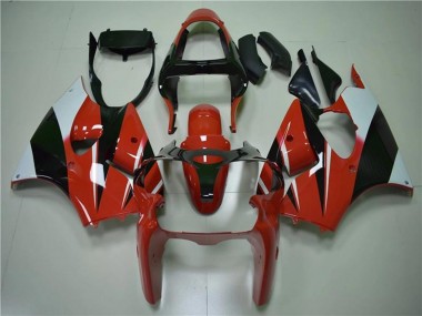Best 2000-2002 Kawasaki ZX6R Motorcycle Fairings - White Red Glossy Black