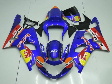 Best 2000-2002 Suzuki GSXR 1000 Motorcycle Fairings - Blue Yellow Red Bull Repsol