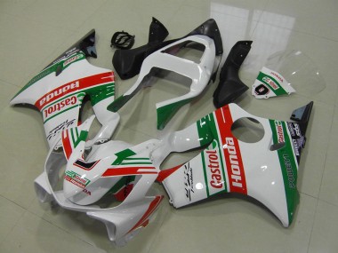 Best 2001-2003 Honda CBR600 F4i Motorcycle Fairings - White Red Green Castrol