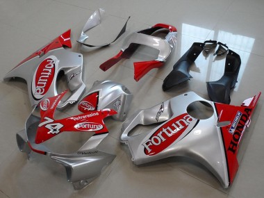 Best 2001-2003 Honda CBR600 F4i Motorcycle Fairings - Silver Red Fortuna