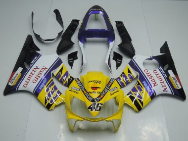 Best 2001-2003 Honda CBR600 F4i Motorcycle Fairings - Yellow White Blue Black Red Nastro Azzurro