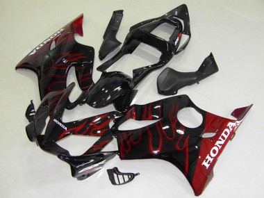 Best 2001-2003 Honda CBR600 F4i Motorcycle Fairings - Glossy Black Red Flame