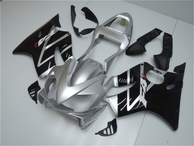 Best 2001-2003 Honda CBR600 F4i Motorcycle Fairing - Silver Glossy Black