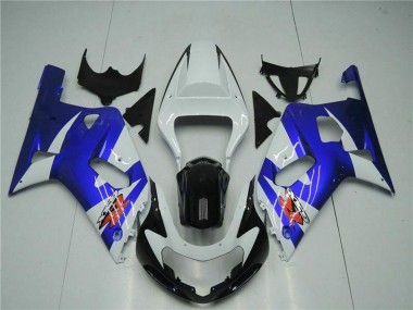 Best 2001-2003 Suzuki GSXR 600/750 Motorcycle Fairings - White Blue Black