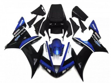 Best 2002-2003 Yamaha YZF R1 Motorcycle Fairings - Black White Blue