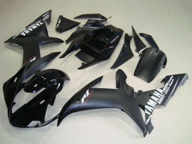 Best 2002-2003 Yamaha YZF R1 Motorcycle Fairings - Glossy Black Matte Black White Decals