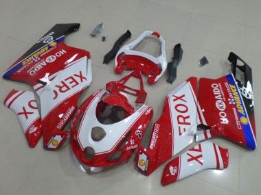 Best 2003-2004 Ducati 999 Motorcycle Fairings - White Red Blue Glossy Black Xerox OEM Style