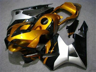 Best 2003-2004 Honda CBR600RR Motorcycle Fairing - Silver Gold Glossy Black