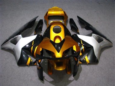 Best 2003-2004 Honda CBR600RR Motorcycle Fairing - Silver Gold Glossy Black