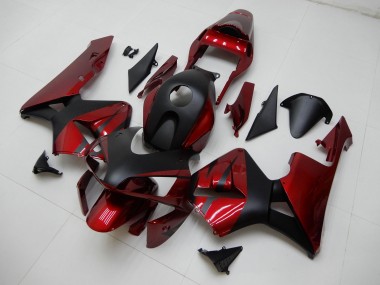 Best 2003-2004 Honda CBR600RR Motorcycle Fairings - Red Matte Black Stripe