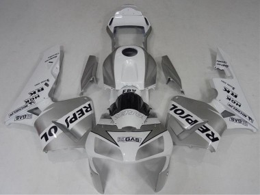 Best 2003-2004 Honda CBR600RR Motorcycle Fairing - White Silver Black Repsol