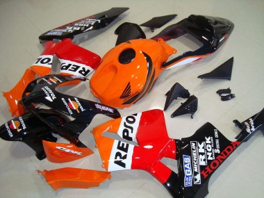 Best 2003-2004 Honda CBR600RR Motorcycle Fairings Kit - Orange White Red Glossy Black Repsol