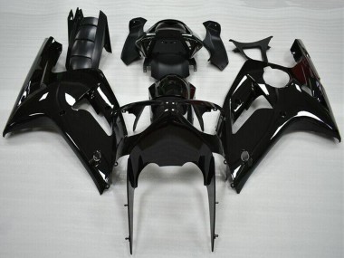 Best 2003-2004 Kawasaki ZX6R Motorcycle Fairing - Glossy Black