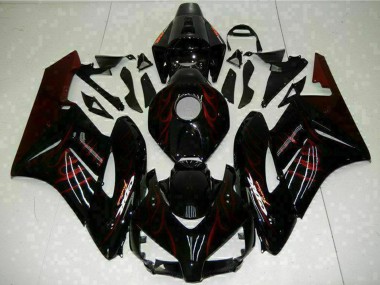 Best 2004-2005 Honda CBR1000RR Motorcycle Fairings - Glossy Black Red Flame