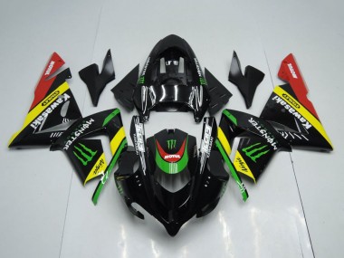 Best 2004-2005 Kawasaki ZX10R Motorcycle Fairings - Glossy Black Red Yellow Green Monster