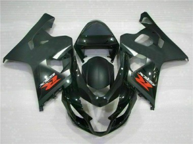 Best 2004-2005 Suzuki GSXR 600/750 Motorcycle Fairings - Glossy Black Matte Black Red Decal