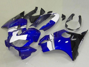 Best 2004-2007 Honda CBR600 F4i Motorcycle Fairings - White Blue Glossy Black