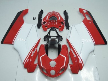 Best 2005-2006 Ducati 999 Motorcycle Fairings - White Red Glossy Black