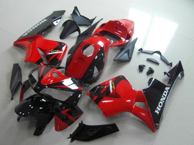 Best 2005-2006 Honda CBR600RR Motorcycle Fairings - Red Glossy Black