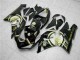 2005-2006 Kawasaki ZX6R Motorcycle Fairings - Glossy Black White Gold Lucky Strike