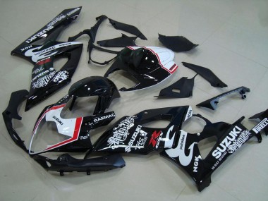 Best 2005-2006 Suzuki GSXR 1000 Motorcycle Fairings - Glossy Black White Red Relentless