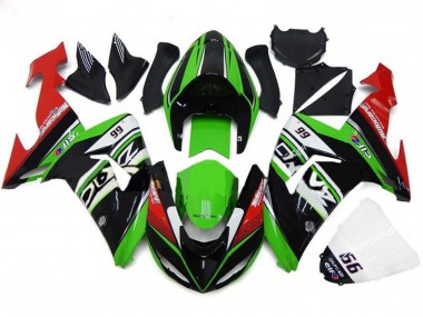 Best 2006-2007 Kawasaki ZX10R Motorcycle Fairings - Green White Red Black 66