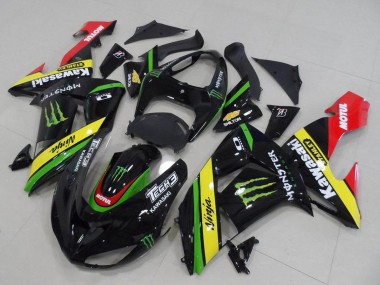 Best 2006-2007 Kawasaki ZX10R Motorcycle Fairings - Glossy Black Red Yellow Green Monster