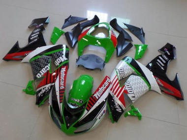 Best 2006-2007 Kawasaki ZX10R Motorcycle Fairings - Green Red White Black Motorad