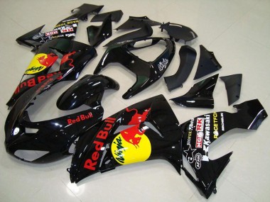 Best 2006-2007 Kawasaki ZX10R Motorcycle Fairings - Glossy Black Yellow Red Bull