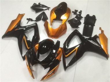 Best 2006-2007 Suzuki GSXR 600/750 Motorcycle Fairings - Orange Glossy Black