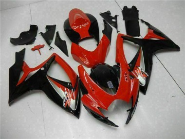 Best 2006-2007 Suzuki GSXR 600/750 Motorcycle Fairings - Red Glossy Black