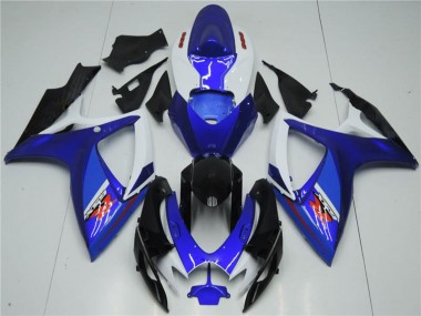 Best 2006-2007 Suzuki GSXR 600/750 Motorcycle Fairing - White Blue Black Red
