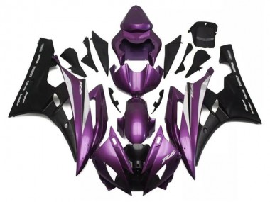 Best 2006-2007 Yamaha YZF R6 Motorcycle Fairings - Purple Matte Black Santander