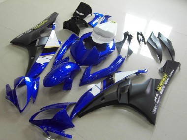 Best 2006-2007 Yamaha YZF R6 Motorcycle Fairings - White Blue Matte Black Motul Michelin