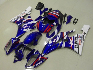 Best 2006-2007 Yamaha YZF R6 Motorcycle Fairings - White Blue Red Motul Michelin